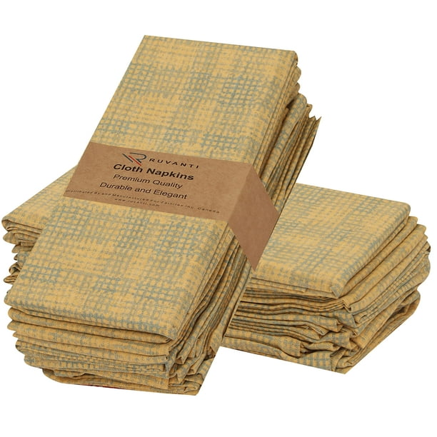 Juego de 12 servilletas de tela RUVANTI, 46 x 46 cm, 100% algodón