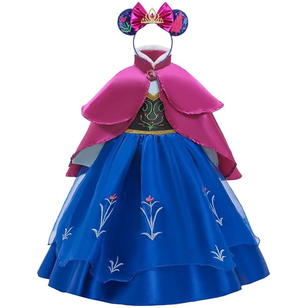 Disfraz de princesa Anna y Elsa para niña, disfraz de reina de la nieve, disfraz de fantasía para actuación, disfraz de hada para Halloween Fivean unisex