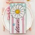 thumbnail image 5 of Hello Spring Daisy Flower Kitchen Dish Towels Set of 2, Floral Bloom Mason Jar Drying Hand Towels Baking Cooking Cloth, Pink Stripes Teal Plaid Farmhouse Home Kitchen Decoration 18 x 26 Inch, 5 of 6