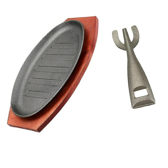 Dinner Plate Steak Sizzle Plate Cast Iron Sizzling Platter C