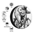 thumbnail image 4 of Naloa Capybara Riding Bicycle PVC Leather Spare Tire Wheel Cover Spare Tire Cover, for Car Truck SUV Camper Trailer Universal Fit(14-17in)-15 inch, 4 of 6