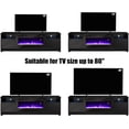 thumbnail image 4 of Merluxy 80" TV Stand with 40" Fireplace Large Modern Wood Texture Media Entertainment Center with Highlight Cabinet for TVs up to 90", 80"es, Black, 4 of 8