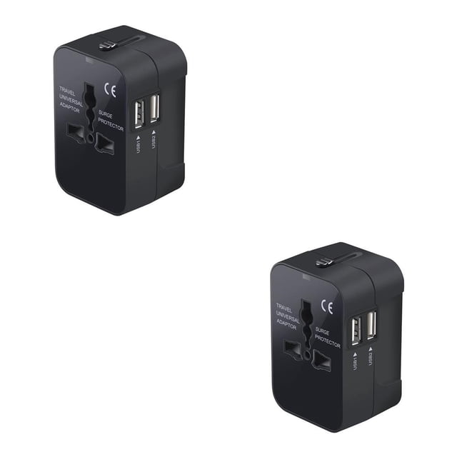 Tholdsy Adaptador de de enchufe de viaje Universal, 1 unidad, 2 puertos USB, convertidor de toma de corriente europea, enchufe europeo, Type1 NO1