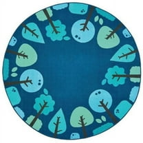 Carpets for Kids 1767 7 ft. 6 in. x 12 ft. Oval Kidsoft Tranquil Trees - Blue