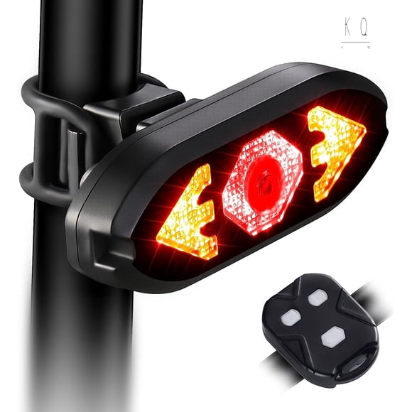 Smart Bike Tail Light with Turn Signals, USB Rechargeable Wireless Bicycle Turn Signal Lights, Remote Control Waterproof Rear Safety Warning Light for ebike Scooters