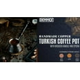 thumbnail image 3 of DEMMEX Thickest Engraved Solid Copper Turkish Coffee Pot – Stovetop Greek, Arabic Coffee Maker, Cezve Ibrik with Wooden Handle & Spoon, Handcrafted in Turkey, 9 fl oz (Antique Copper), 3 of 8