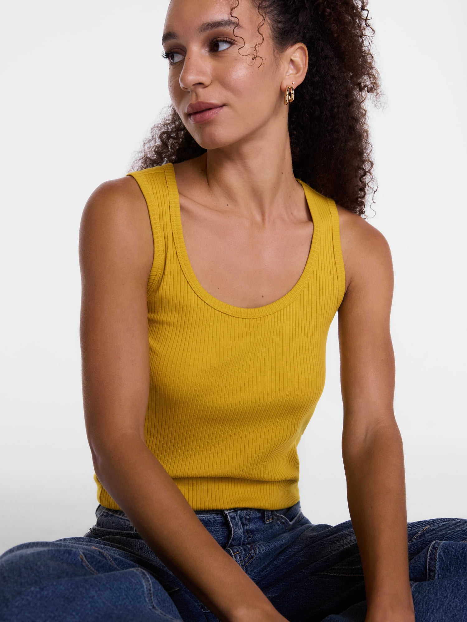 Scenario Women's Wide Ribbed Tank Top, Sizes XS-XXXL