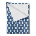 thumbnail image 2 of Aqua Damask Soft Flannel Fleece Throw Blanket, Funky Look Abstract Geometric Ogee in Blue Tones Illustration, Cozy Plush for Indoor and Outdoor Use, 50" x 60", Dark Ceil Blue Seafoam, by Ambesonne, 2 of 5