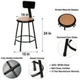 thumbnail image 3 of Hampden Furnishings Flynn Collection 24" Masonite/Steel Stool with Backrest, Black, 2 Pack, 3 of 8