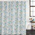 thumbnail image 3 of Blue Green Leaves,Waterproof Fabric Shower Curtain,Botanical Watercolor Plant Waterproof Fabric Shower Curtain for Bathroom Curtains Bathtubs Hotel Shower Curtains with 12 Hooks Stall 48x72in, 3 of 8
