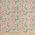 thumbnail image 1 of Floral Fabric by the Yard, Repetitive Blossoming Rose Flowers in Pastel Spring Tones, Decorative Upholstery Fabric for Sofas and Home Accents, Grey Yellow Sea Green by Ambesonne, 1 of 4
