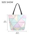 thumbnail image 5 of FORMRS Womens Canvas Tote Bag with Zipper Inner Pocket Shoulder Handbag, Purple Geometric, 5 of 7