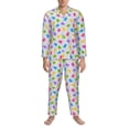 thumbnail image 3 of Naloa Bear And Polka Dot Men’s Pajamas Set - Long Sleeve Button Down Sleep Shirt and Pajama Bottoms Sleepwear Set-Medium, 3 of 7