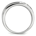 thumbnail image 2 of White Sterling Silver Ring Band Men's Diamond Round Black, 2 of 6