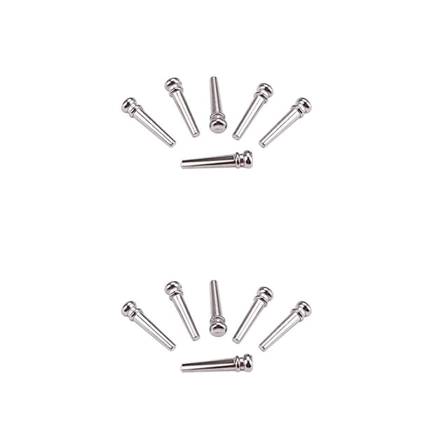 Soidarity 6 Pieces Guitar Bridge Universal Solid Replacement Pin Part Component Silver Color Music Instrument String Guitars Nuts Como se muestra 2piezas Soidarity CBP470833