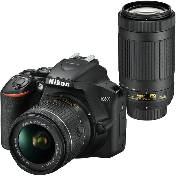 Nikon D3500 DX-Format DSLR Two Lens Kit with AF-P DX NIKKOR 18-55mm  f/3.5-5.6G VR & AF-P DX NIKKOR 70-300mm f/4.5-6.3G ED, Black