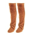 thumbnail image 4 of Segolike Plush Leg Warmers, Thigh High Socks, Sleeping Socks, Boot Socks Stocking Slipper Stockings, over Knee Fuzzy Socks for Bedroom Khaki, 4 of 8