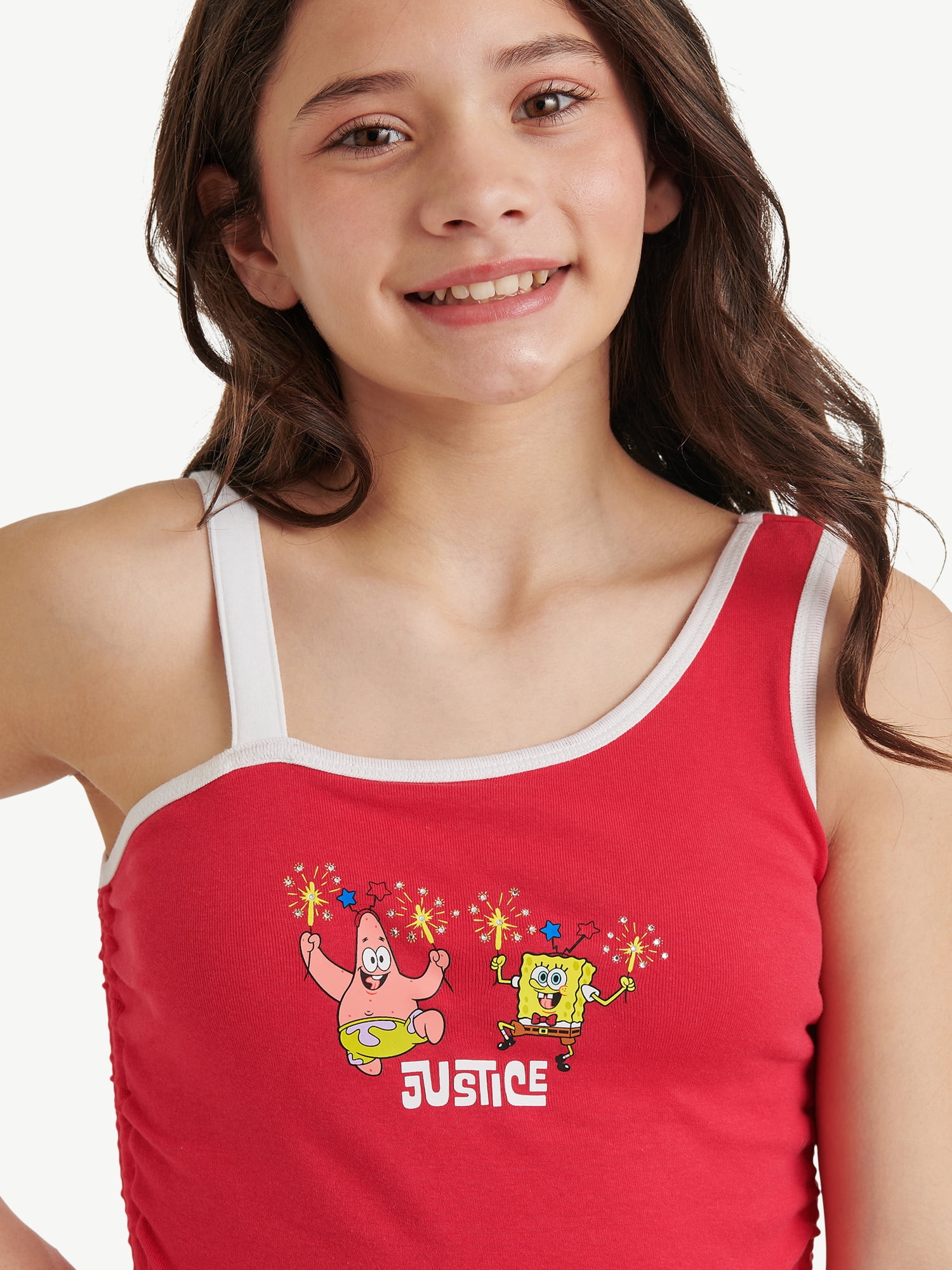 SpongeBob X Justice Girls One Shoulder Tank, Sizes XS - XLP