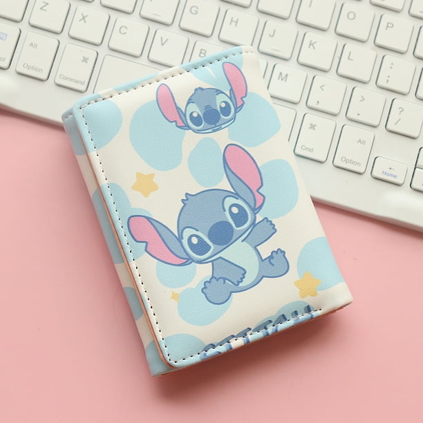Monedero de Disney Stitch con diseño de Lilo&Stitch Kawaii, monedero de dibujos animados para niños, portatarjetas de identificación portátil, bolsa de almacenamiento de llaves, regalos para niños