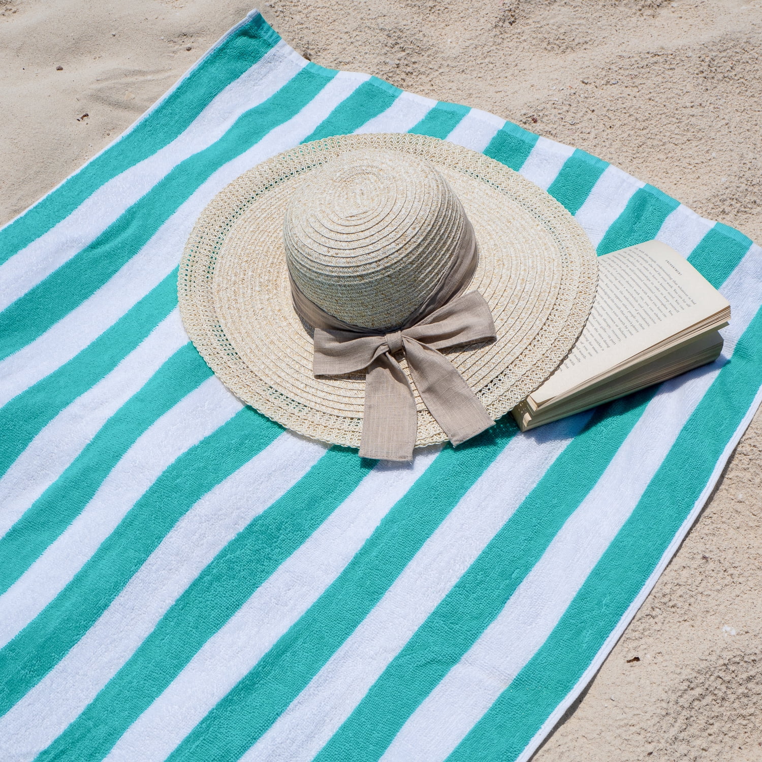 Arkwright Oversized California Beach Towels - Ringspun Cotton Pool Towel - 30 x 70 in. - (4 Pack) Green