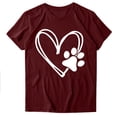 thumbnail image 2 of Pimelu Valentines Shirts for Women Womens Tops Dressy Casual Valentines Day Shirt Women Fashion Dog Paws Heart Print Loose Fit Tees Summer Round Neck Short Sleeve Breathable Blouses, 2 of 3