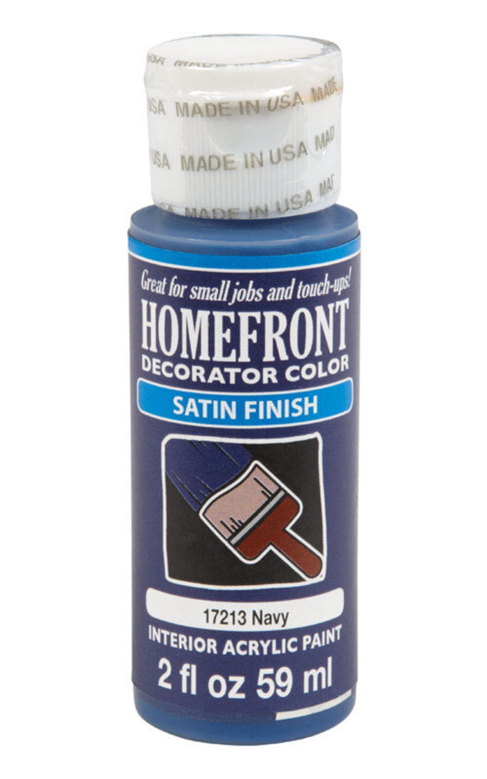 Homefront 17213N 2 oz Decoratior Interior Satin Acrylic Paint in Navy - pack of 3