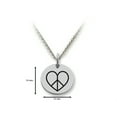 thumbnail image 2 of Stellar White� 925 Sterling Silver Peace Heart Disc Pendant Necklace - Chain Included, 2 of 4