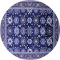 thumbnail image 1 of Ahgly Company Indoor Round Oriental Blue Industrial Area Rugs, 5' Round, 1 of 4