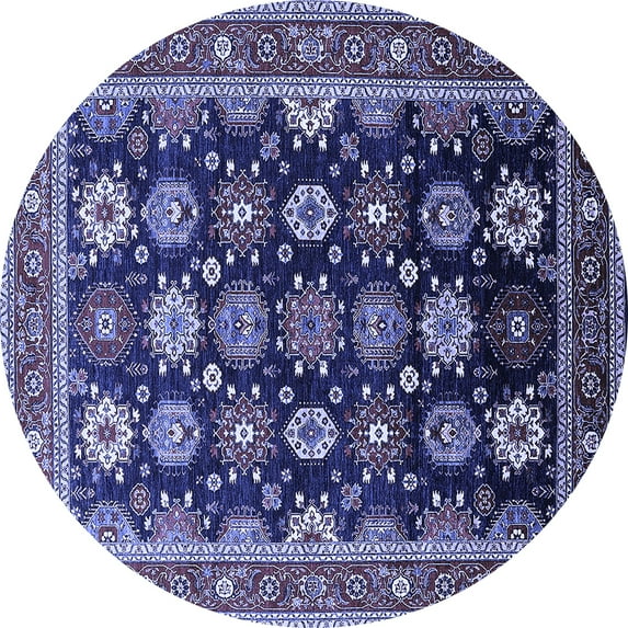 Ahgly Company Indoor Round Oriental Blue Industrial Area Rugs, 5' Round