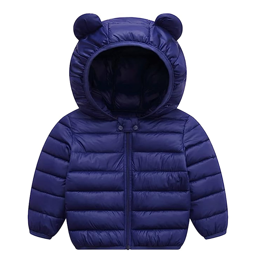WIBACKER 1-5T Baby Boy Girl Cute Ear Hooded Puffer Jacket Pants Snowsuit Toddler Kid Winter Coat