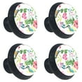 thumbnail image 2 of 4 Pcs Hummingbird Floral Knobs for Kitchen Cabinet Cupboard Dresser Bookcase Drawer Pulls Handles Round Home Decor, 2 of 8