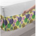 thumbnail image 2 of Botanical Bed Skirt, Striped Background Herbs in Balloons Lavender Chamomile Pattern, Elastic Bedskirt Dust Ruffle Wrap Around for Bedding Decor, 4 Sizes, Pastel Yellow and Multicolor, by Ambesonne, 2 of 2