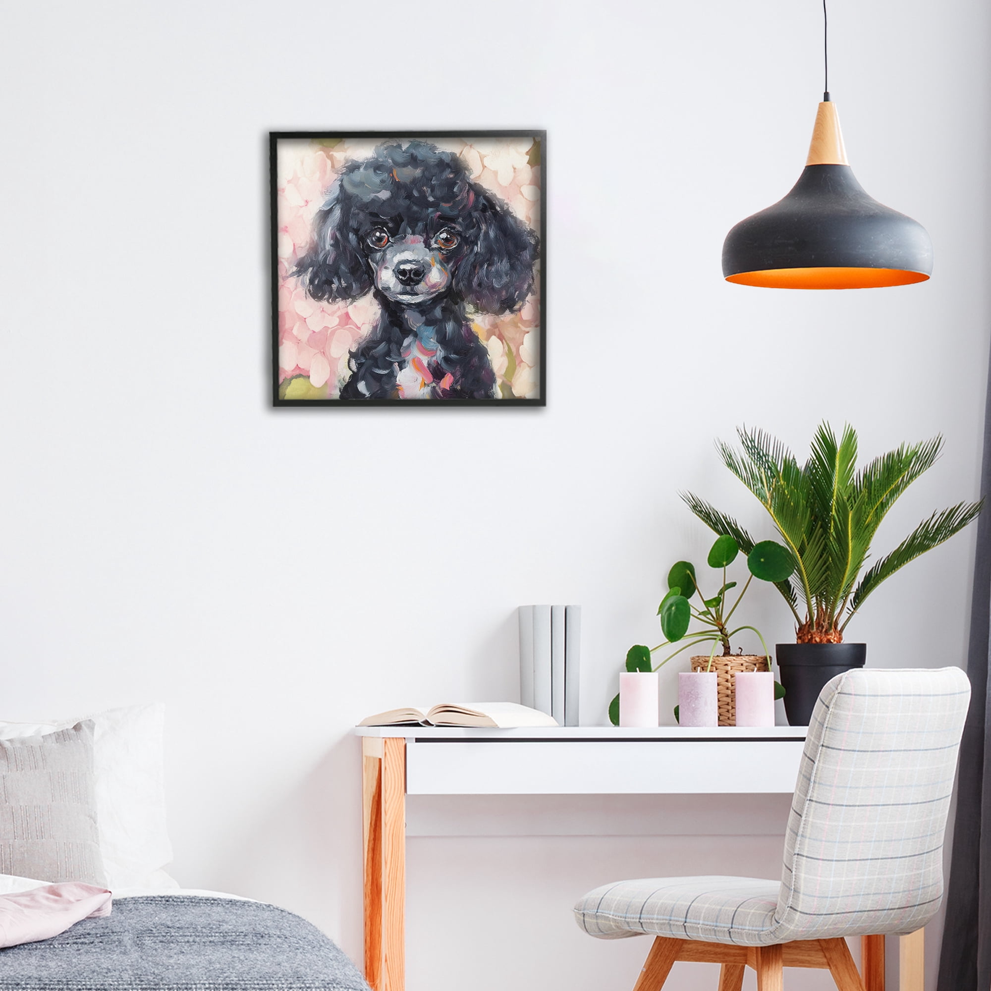 Stupell Industries Little Black Poodle Black Framed Giclee Art, design by Tina LeCour