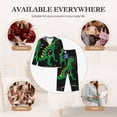 thumbnail image 4 of Uemuo Space Dino Cartoon Black Pattern Womens Pajama Sets,PJ Set for Women,Pajamas for Women Logo,Long Sleeve Pajama Set for Women,Soft Long Sleeve Top With Pants-Medium, 4 of 9