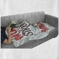 thumbnail image 5 of Rock and Roll Soft Flannel Fleece Throw Blanket, Music is the Strongest Form of Magic Retro, Cozy Plush for Indoor and Outdoor Use, 70" x 90", White Multicolor, by Ambesonne, 5 of 5