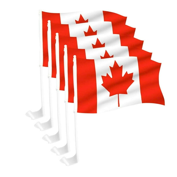 1pc/5pcs Réutilisables Canada Flag Mini Main Bâton Drapeaux de Fenêtre de Voiture Drapeau pour la Décoration de Fête 30 X 45cm