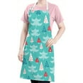 thumbnail image 5 of Turquoise Christmas Tree Apron-Garden Aprons for Women with Pockets-Cotton Linen Waterproof Kitchen Cooking Gardening Aprons Adjustable for Kitchen,Cooking,BBQ and Salon 32"x27", 5 of 7