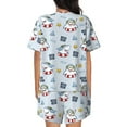 thumbnail image 3 of Kdxio Swimming Shark Print Pajamas Sets for Women Short-Sleeved Pjs with Lounge Shorts Two Piece Sleepwear S-4XL, 3 of 9