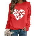 thumbnail image 6 of Fznquz Valentine Sweatshirt for Women Love Heart Graphic Crew Neck Shirts Red Cute Plus Size Fashion M, 6 of 8