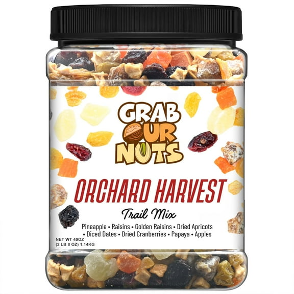 Grab Our Nuts Rise n' Shine Trail Mix 40 Ounce Jar: Dried Cranberries, Raisins, Golden Raisins, Roasted Peanuts, Raw Almonds, Roasted Pumpkin Seeds