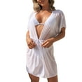 thumbnail image 2 of Bathing Suit Cover Ups for Women Sheer Mesh Up Shorts Beach Wrap Bikini Wraps Solid Pom Lace, 2 of 9