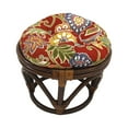 thumbnail image 3 of International Caravan Rattan Ottoman with Outdoor Fabric Cushion, 3 of 5