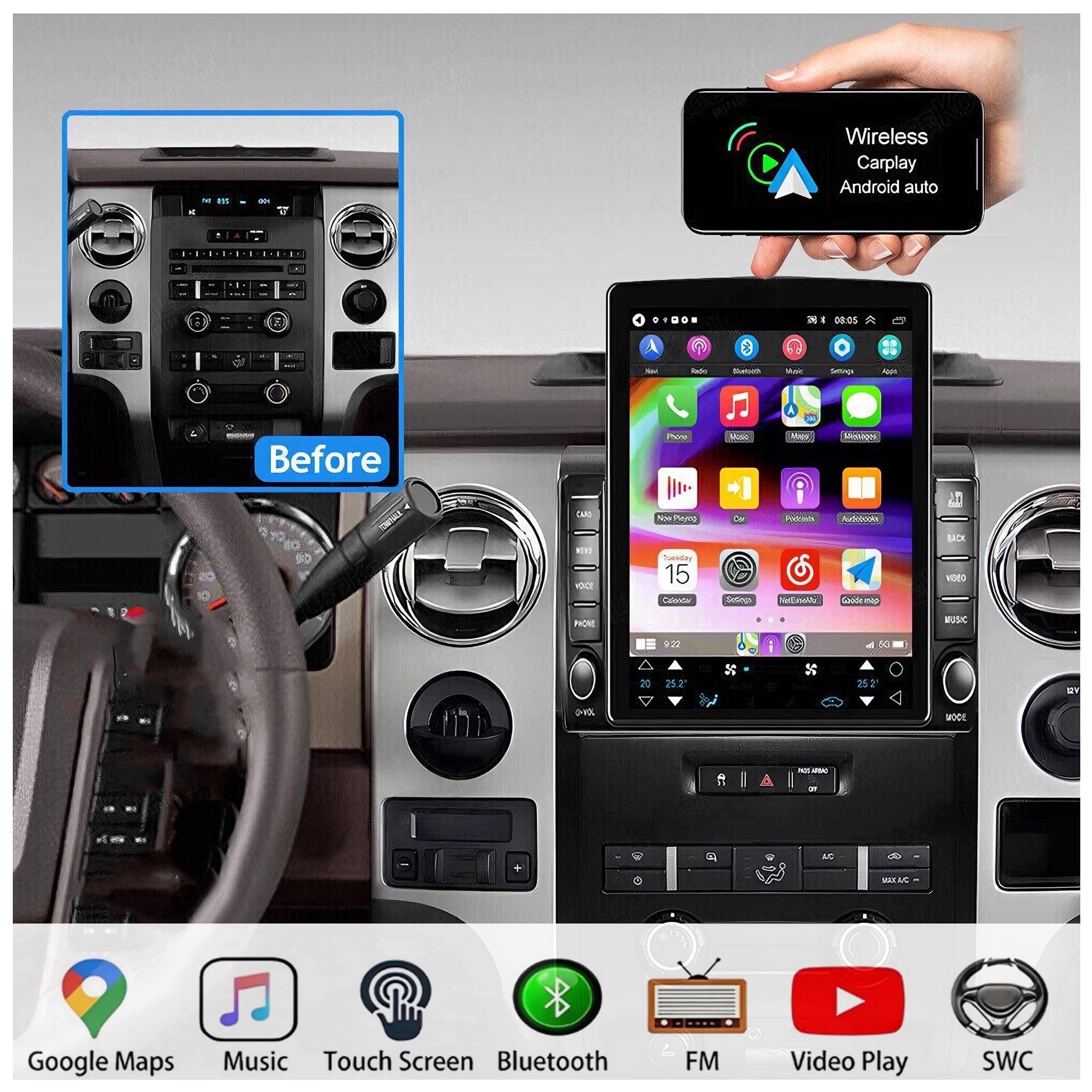ATOTO Carplay Ai Box Gen2 AI Smart Box 8GB+128GB Wireless CarPlay