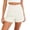 White, variant on longantii Womens Shorts Trendy Straight-Leg Short Pants Flat Front High Waist Dress Shorts Solid Color Work Shorts White S