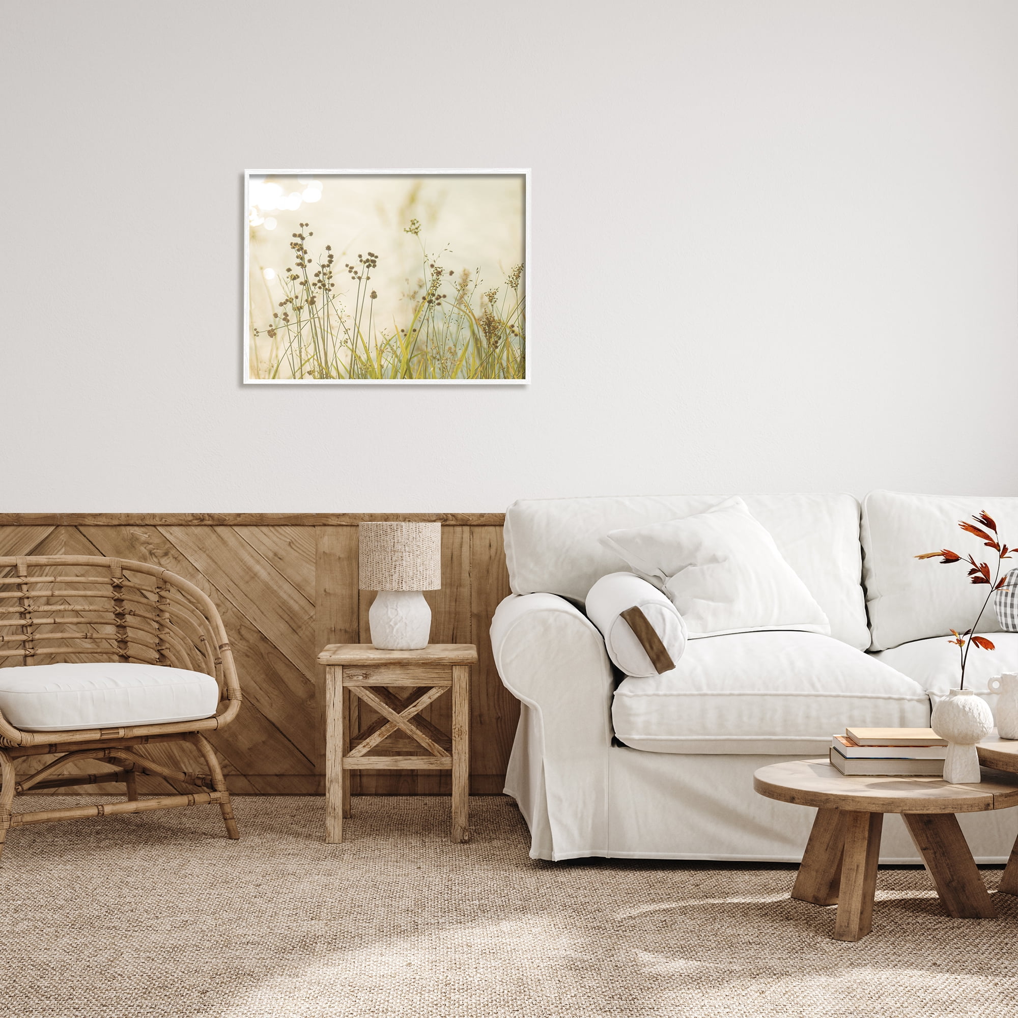 Stupell Industries Rural Country Grasses Botanical & Floral Photography White Framed Art Print Wall Art, 30 x 24