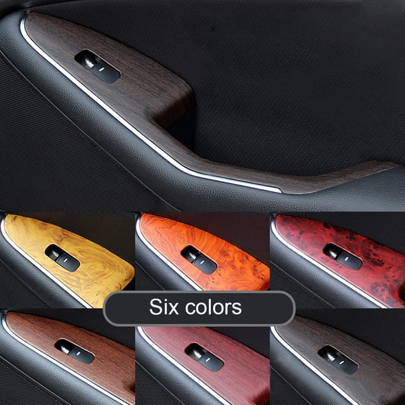 SPRING PARK Natural Wood Grain Pattern Waterproof PVC In-Car Sticker Automobile Decoration