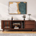 thumbnail image 6 of JOINICE Mid Century Modern TV Stand for 75+ Inch TV,Wooden Entertainment Center with Drawers and Doors, for Living Room,Walnut, 6 of 8