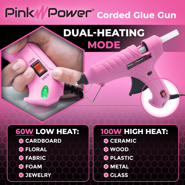 Full Size Hot Glue Gun for Crafts, 60W Large Glue Gun with 12 Glue