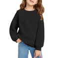 thumbnail image 2 of LTTVQM Girls Sweatshirts Fleece Crew Neck Long Sleeve Solid Color Comfortable Pullover Sweater Loose Fit Clothes 1-12 Years, 2 of 4