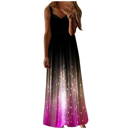 

Maternity Dress White Dress Women Women s Fashion Loose Fit Luminous Print Sleeveless Casual Vest Long Dress Summer Savings Clearance 2022 Prom Dresses for Women Cocktail Dress Purple 4XL
